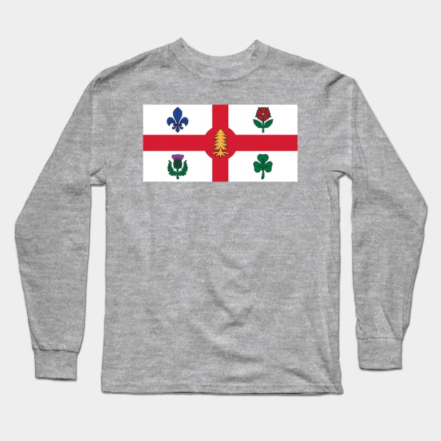 Flag of Montreal, Quebec Long Sleeve T-Shirt by brigadeiro